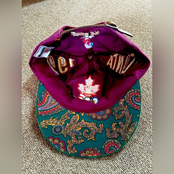 1996 Atlanta Olympics Team Canada SnapBack Hat 90s Suede Leather Strap Vintage - Picture 2 of 2